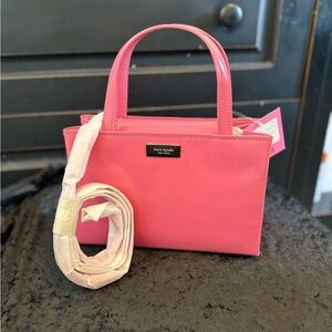 New Kate Spade Sam Icon Satchel Tote Crossbody Bag - Barbiecore pink